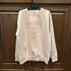 Light pink Poolside Book Club crewneck sz XL